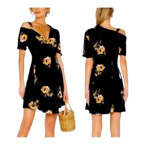 A.L.C. Lucia Floral Print Silk Cold Shoulder Dress NWOT - Picture 1 of 8